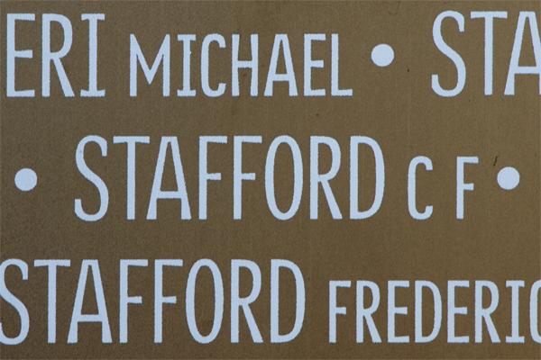 Cyril Francis Stafford Ring of Memory memorial at Notre Dame de Lorette