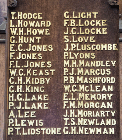 St Saviours Memorial Board