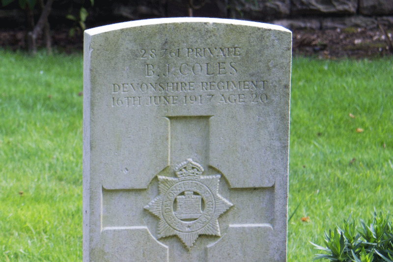 Bertie Coles at Arras Ecoust St Mein Cemetery
