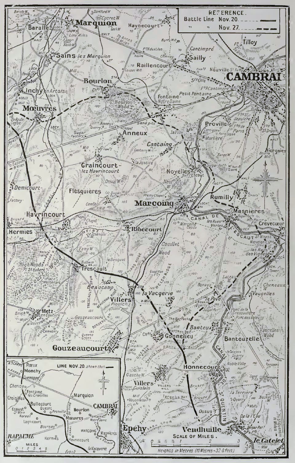 Map of Cambrai area in 1917