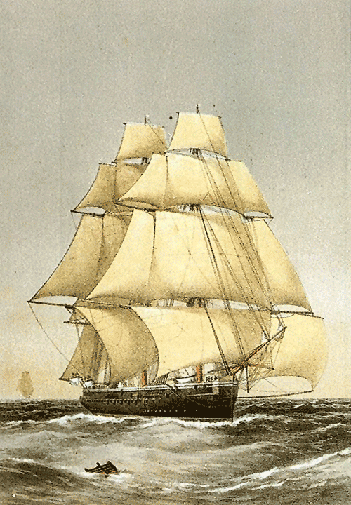 HMS Bacchante in 1876