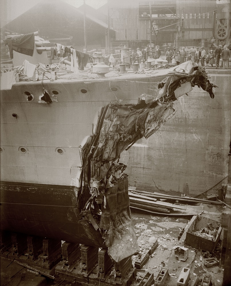 HMS Broke in dry dock on Tyneside