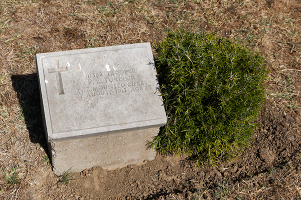 Percy Edward Turnor grave, Hill 60 Cemetery, Gallipoli