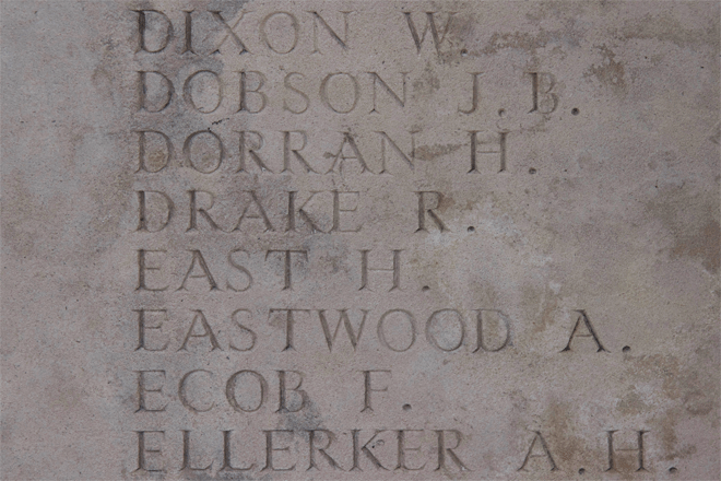 Reginald Drake at Pozieres Memorial