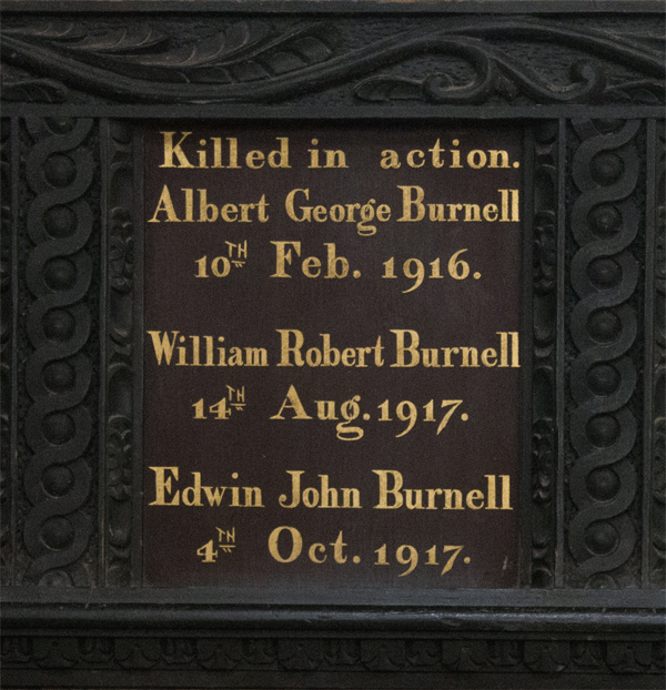 Burnell Brothers Memorial Board in St Petrox