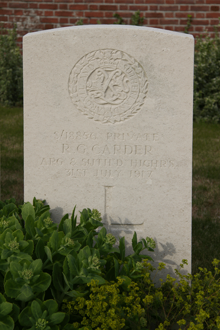 Richard Carder at No Man's Cot Cemetery