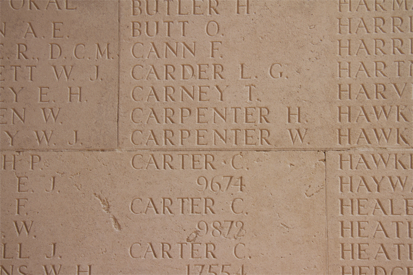 William Marks Carpenter at Thiepval Memorial
