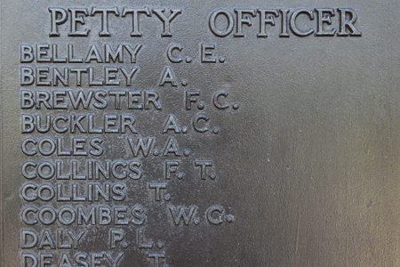 Frederick Brewster on Plymouth Naval Memorial