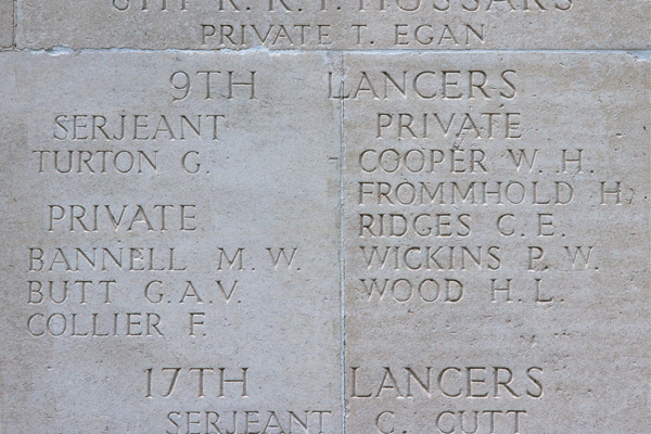 Charles Edward Ridges at Thiepval Memorial