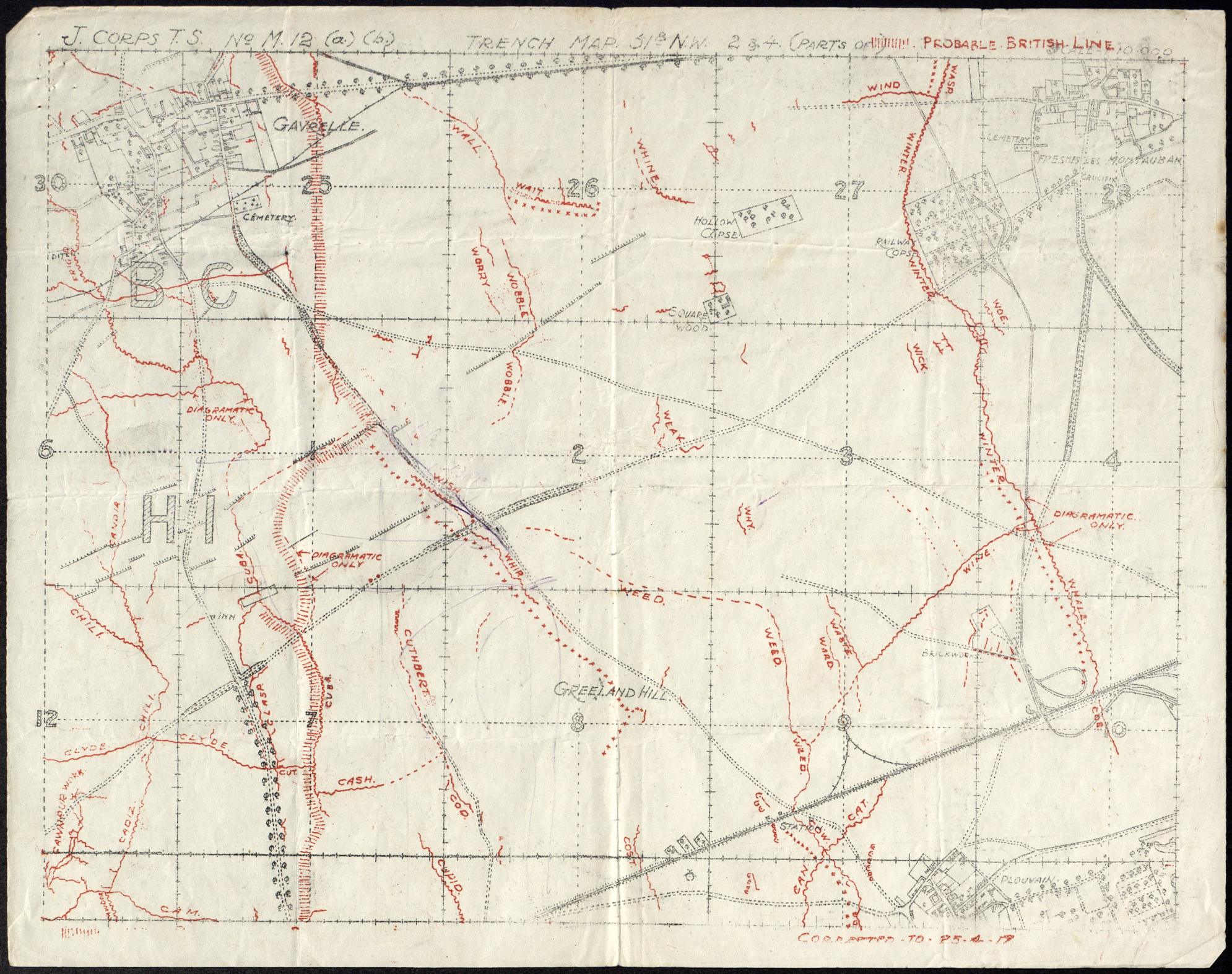 Trench Map Battle of Arleux
