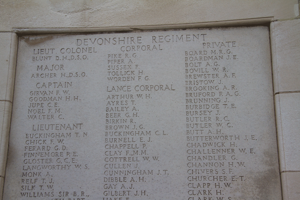 Devonshires at Tyne Cot Memorial